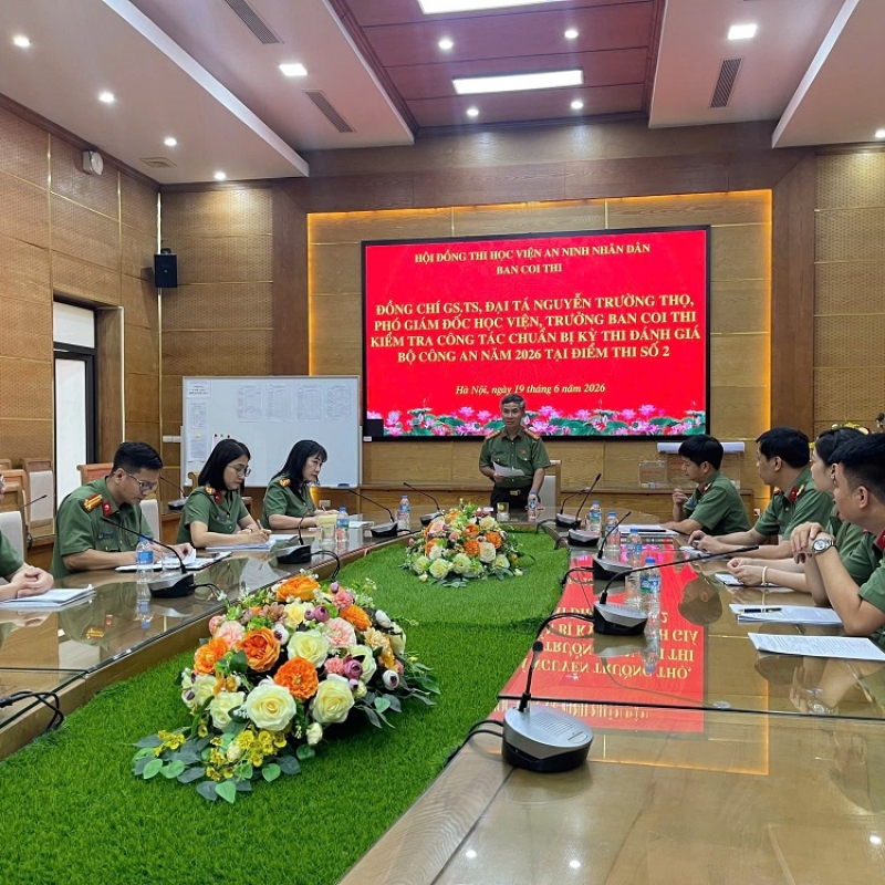Học viện An ninh nhân dân kiểm tra công tác tổ chức kỳ thi đánh giá của Bộ Công an năm 2026