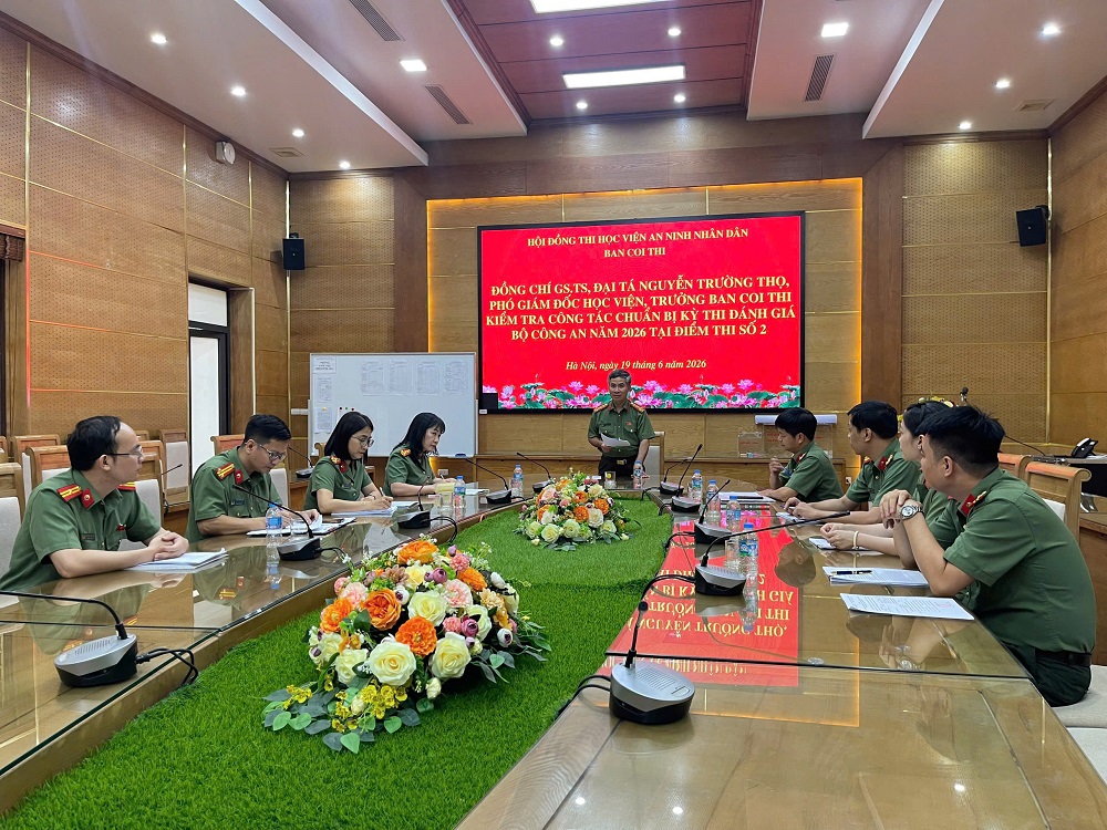 Học viện An ninh nhân dân kiểm tra công tác tổ chức kỳ thi đánh giá của Bộ Công an năm 2026