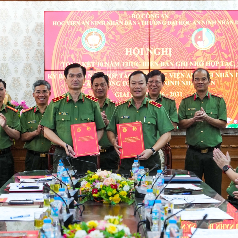 Tổng kết 10 năm thực hiện Quy chế phối hợp, ký Bản ghi nhớ họp tác giữa Học viện an ninh nhân dân và Đại học An ninh nhân dân giai đoạn 2026 - 2031