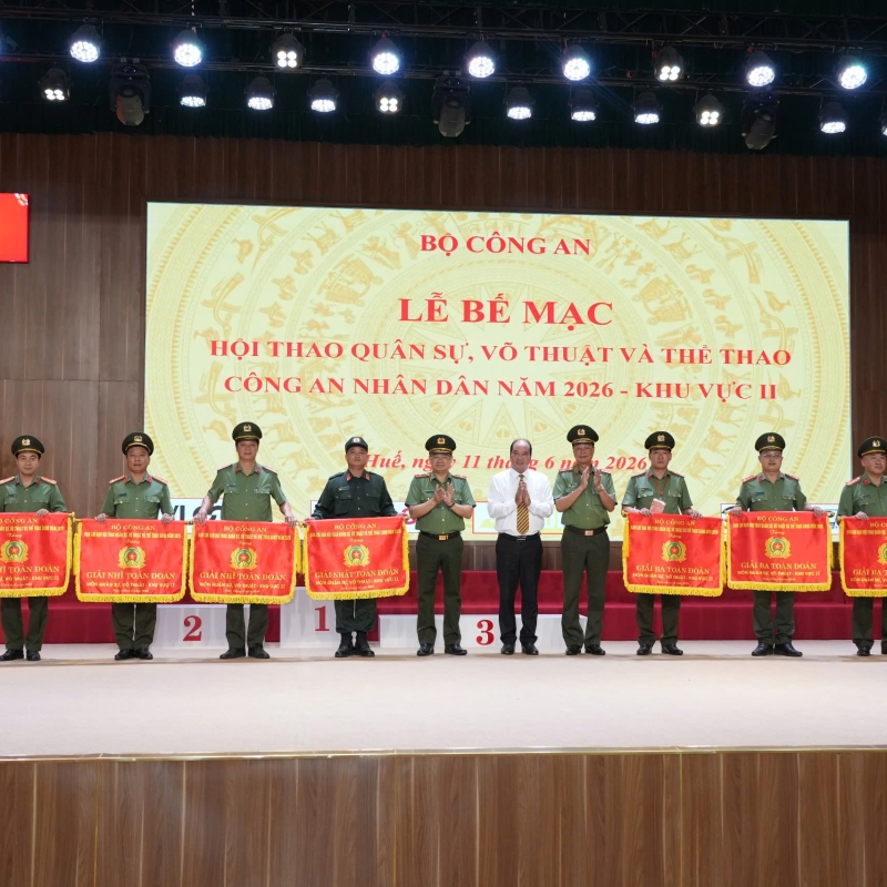 Đội tuyển Học viện An ninh nhân dân giành giải Ba toàn đoàn tại Hội thao Quân sự, võ thuật và thể thao CAND Khu vực II năm 2026