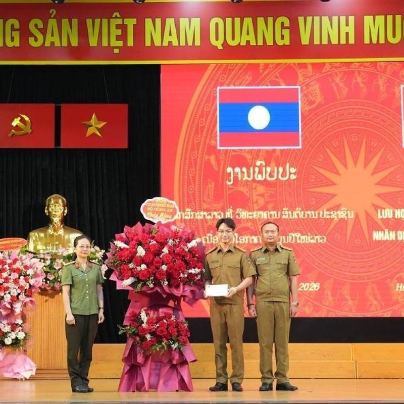 The People's Security Academy hosts a New Year Meeting and Celebration for Laotian students on the Bunpimay New Year 2026