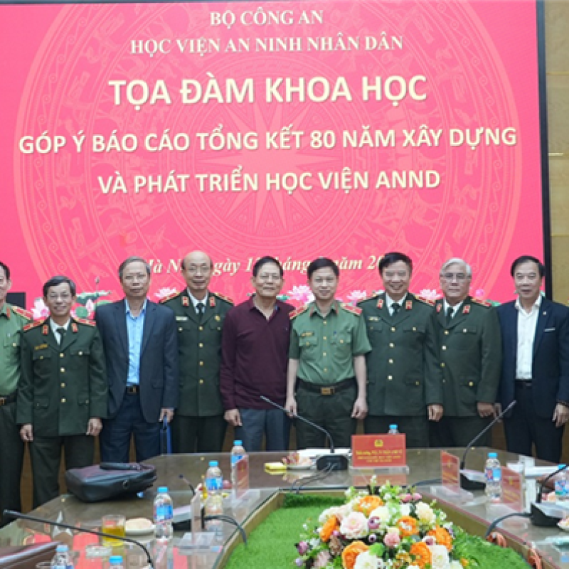 Học viện An ninh nhân dân tổ chức tọa đàm khoa học góp ý Báo cáo tổng kết 80 năm xây dựng và phát triển