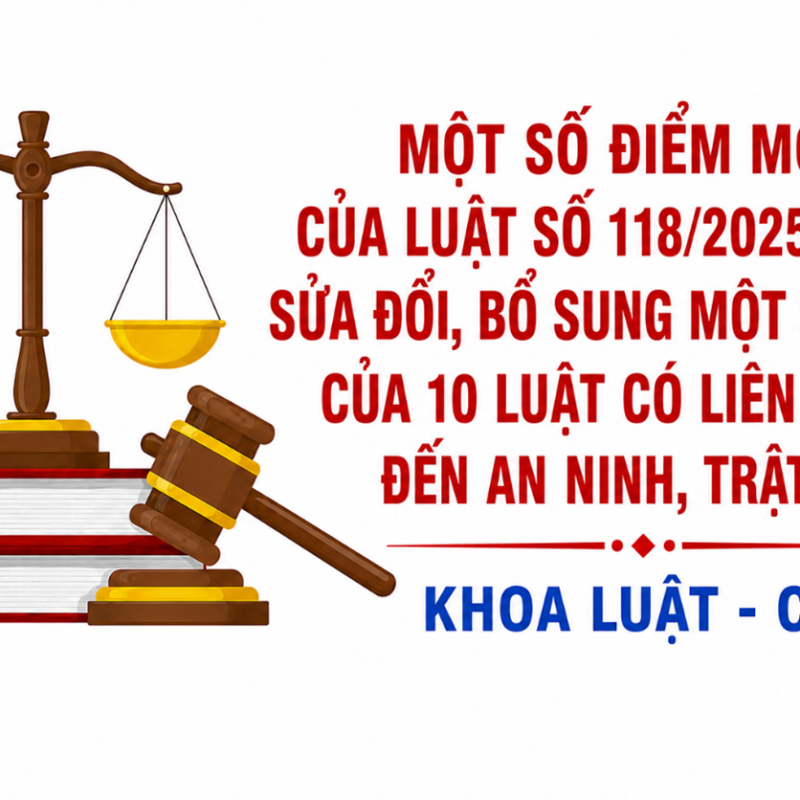 Một số điểm mới của Luật số 118/2025/QH15 sửa đổi, bổ sung một số điều của 10 luật có liên quan đến an ninh, trật tự