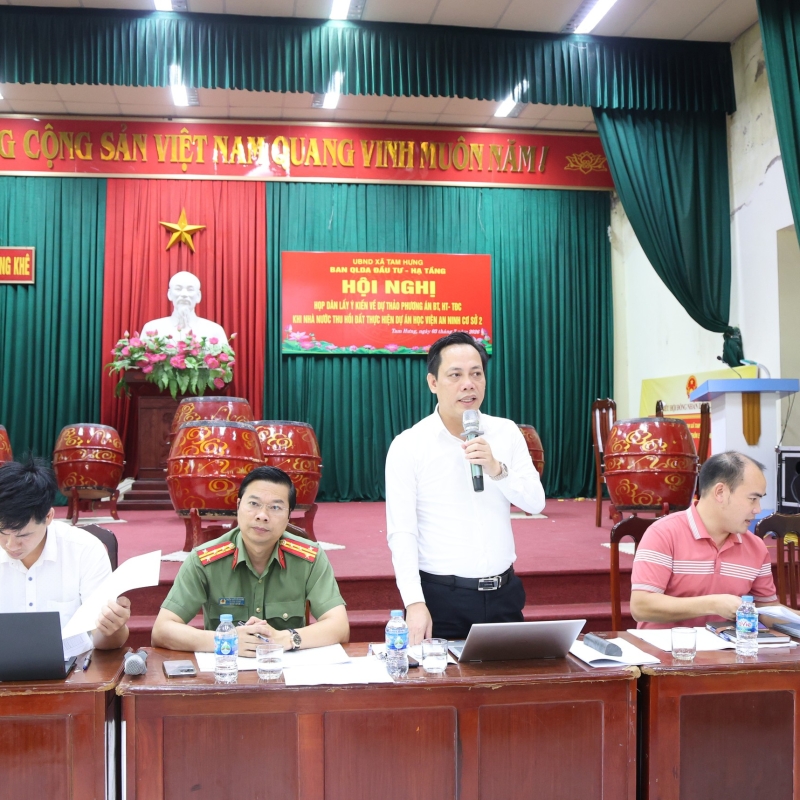 Xã Tam Hưng: Lấy ý kiến Nhân dân về phương án bồi thường, hỗ trợ giải phóng mặt bằng Dự án Học viện An ninh nhân dân Cơ sở 2: Công khai, minh bạch, tạo đồng thuận từ cơ sở