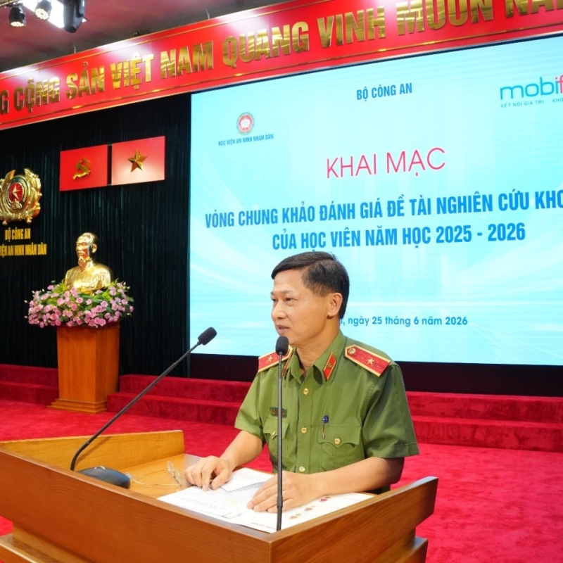 Học viện An ninh nhân dân tổ chức Lễ khai mạc vòng chung khảo đánh giá đề tài nghiên cứu khoa học của học viên năm học 2025 – 2026
